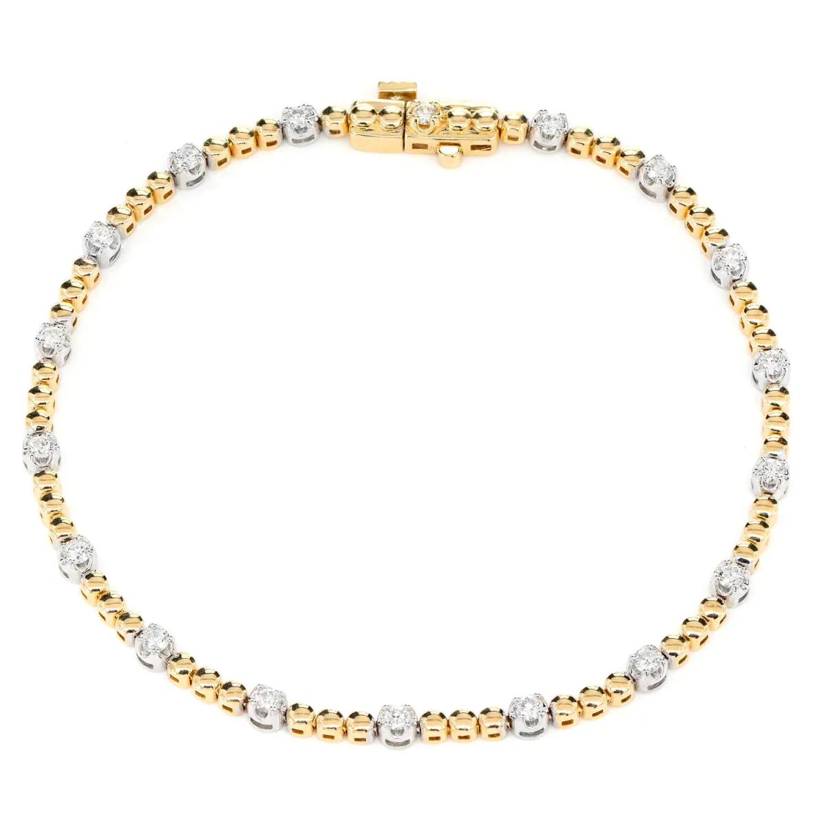 For Him Crown Set Beaded Diamond Link Bracelet