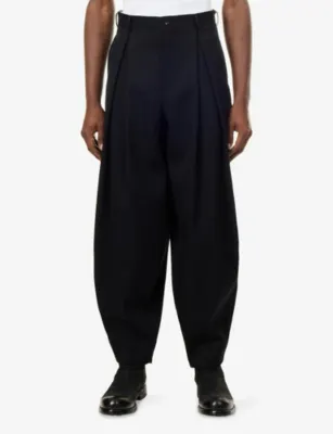 COMME DES GARCONS HOMME PLUS Tapered Pleat Wide-Leg Wool Trousers detail 3