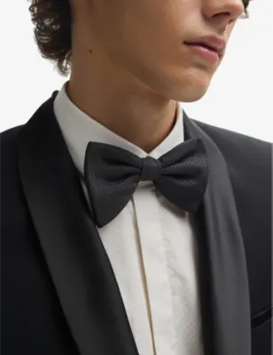 HUGO Patterned Jacquard Silk Bow Tie detail 2
