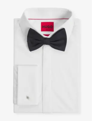 HUGO Patterned Jacquard Silk Bow Tie detail 3