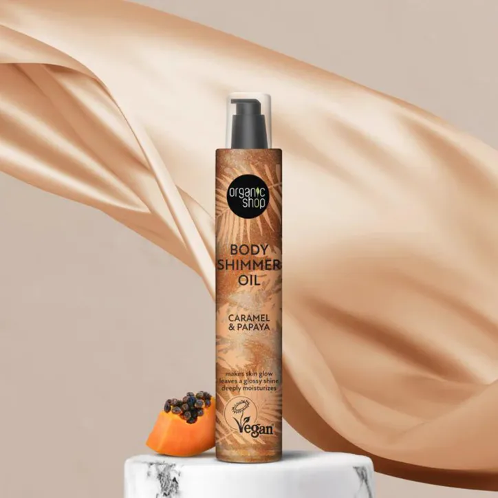 Organic Shop Body Shimmer Oil Caramel & Papaya 100ml detail 3