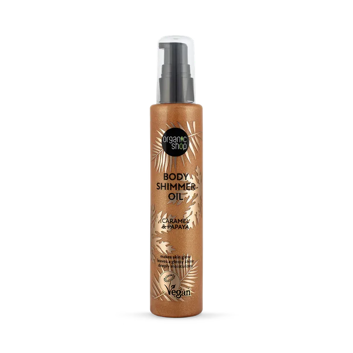 Organic Shop Body Shimmer Oil Caramel & Papaya 100ml