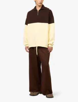 LOEWE Two-Tone Quarter-Zip Cotton-Blend Jumper detail 2