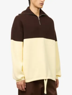 LOEWE Two-Tone Quarter-Zip Cotton-Blend Jumper detail 3