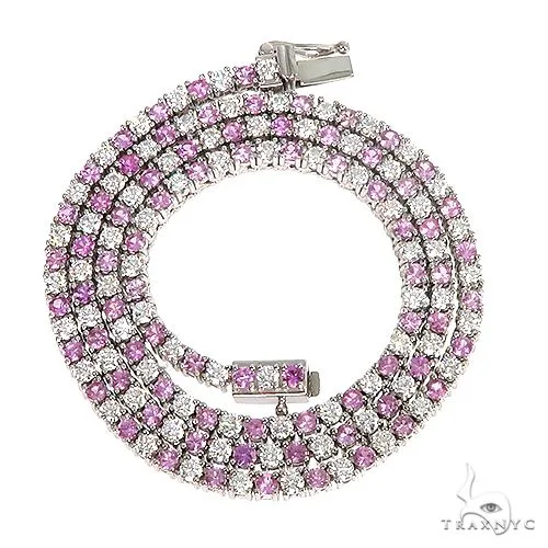 PIA - For Him GEMSTONES Pink Sapphire And Diamond Majesty Tennis Chain 66862