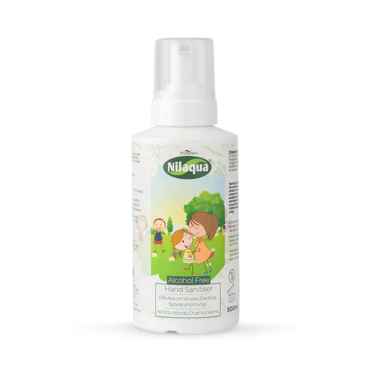 Nilaqua Little Hands Hand Sanitiser, Alcohol Free, Home Bottle 500ml