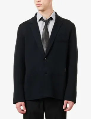TOM FORD Notch-Lapel Knitted Wool-Blend Jacket detail 3