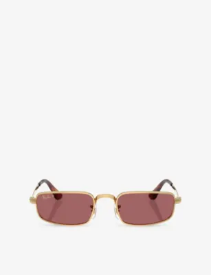 RAY-BAN RB3927 Rectangle-Frame Metal Sunglasses