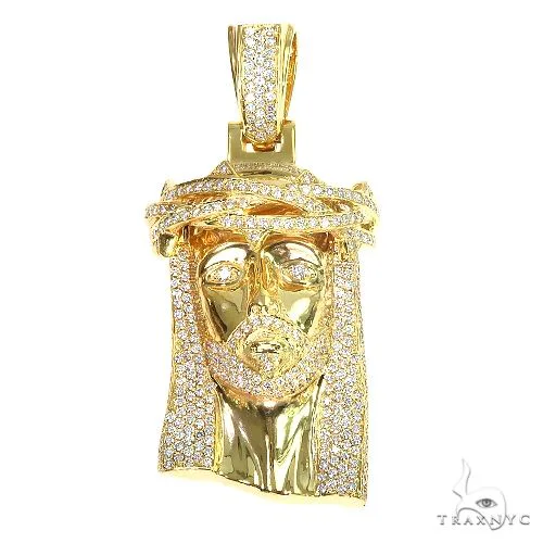 AHMED - MOON JEWELRY 14K Gold Diamond Jesus Pendant 66878 in Rose – Pendant
