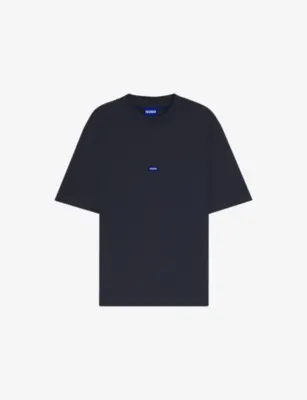 HUGO Logo-Patch Regular-Fit Cotton-Jersey T-Shirt