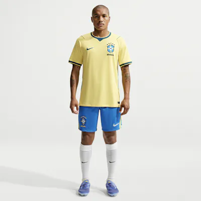 Nike Brazil 2026 Stadium Home Men's Nike Dri-FIT Football Replica Shorts - Light Photo Blue/Light Menta/White