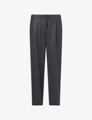 GIORGIO ARMANI Drawstring-Waist Straight-Leg Cashmere Trousers in RAVEN – Mens | Trousers & shorts | Formal