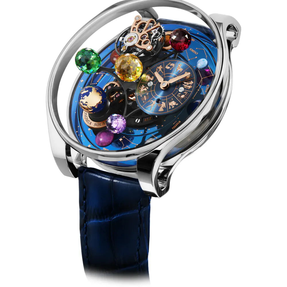 Jacob & Co Astronomia Solar Planets Zodiac White Gold in Blue, additional product view 3