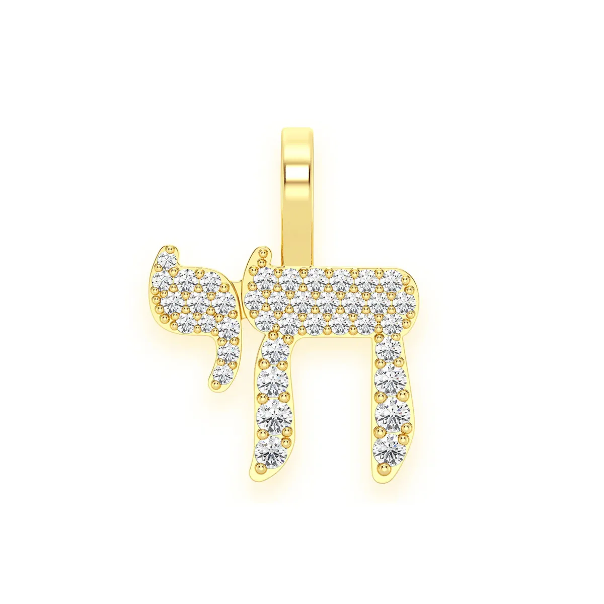 For Him Chai Hebrew Pendant in 0.30ctw / Rose Gold / Lab Grown Diamond – Pendant