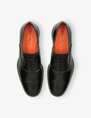 SANTONI Easy Leather Oxford Shoes - EUR 40 / 6 UK MEN in BLACK, additional product view 2