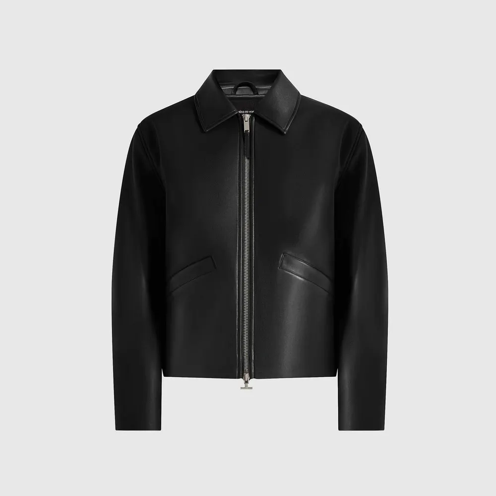 Maniere De Voir Mens Yves Minimal Leather Jacket