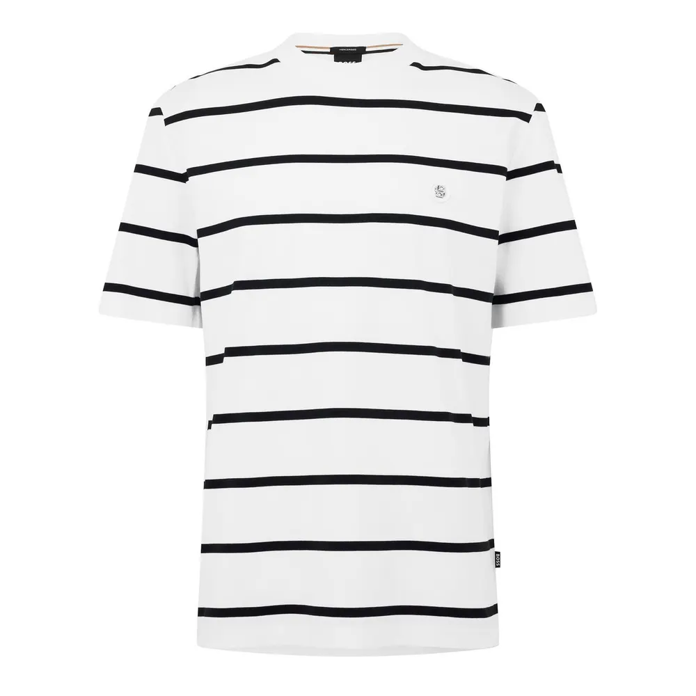 Boss Mens BOSS BLACK Taut Minimalist Design T-Shirt with Logo Detail