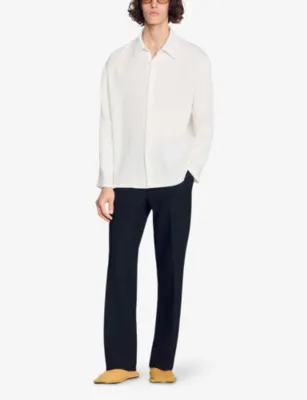 SANDRO Crinkled Relaxed-Fit Woven Shirt detail 2