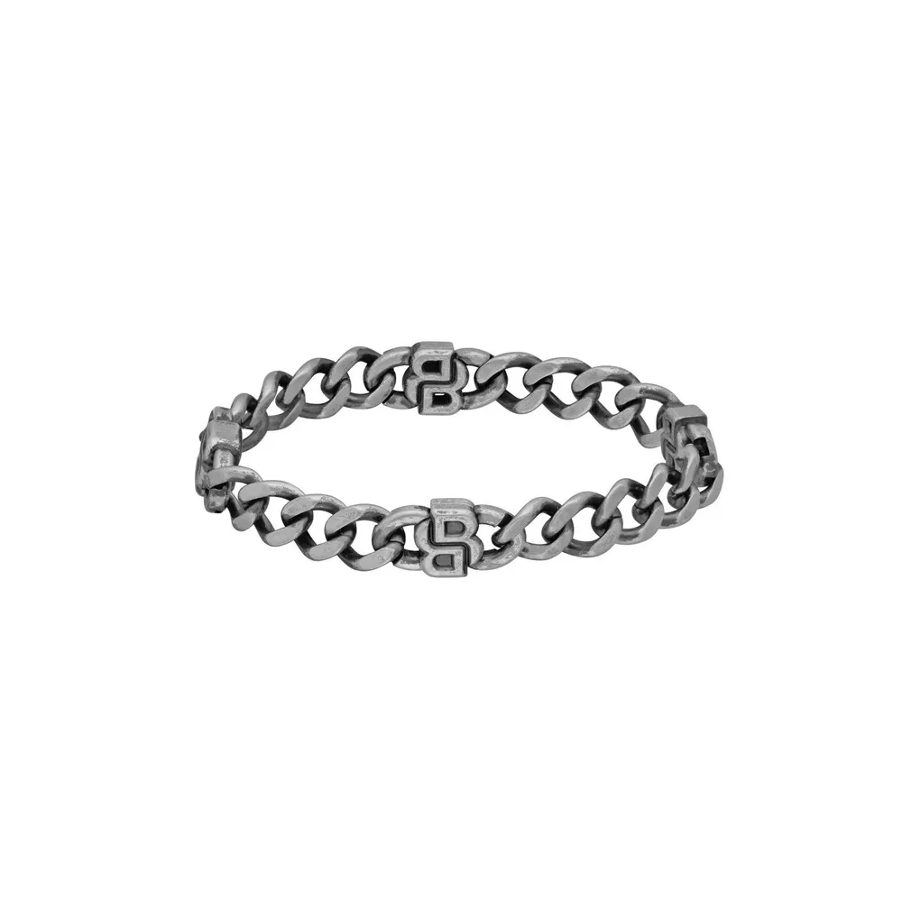BOSS Gents BOSS Double B Black Stainless Steel Link Bracelet detail 3