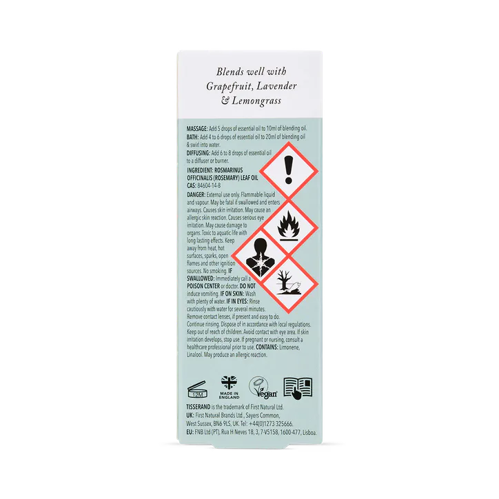 Tisserand Aromatherapy Rosemary Organic Essential Oil detail 2