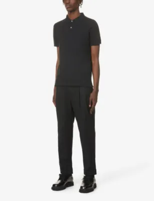 SUNSPEL Short-sleeved cotton- piqué polo shirt detail 2