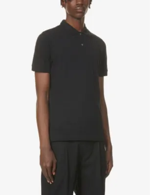SUNSPEL Short-sleeved cotton- piqué polo shirt detail 3