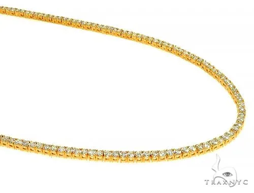 AHMED - MOON JEWELRY For Him Signature 4 Pointers 14K Yellow Gold Diamond Tennis Chain 66010 in Yellow – Chain