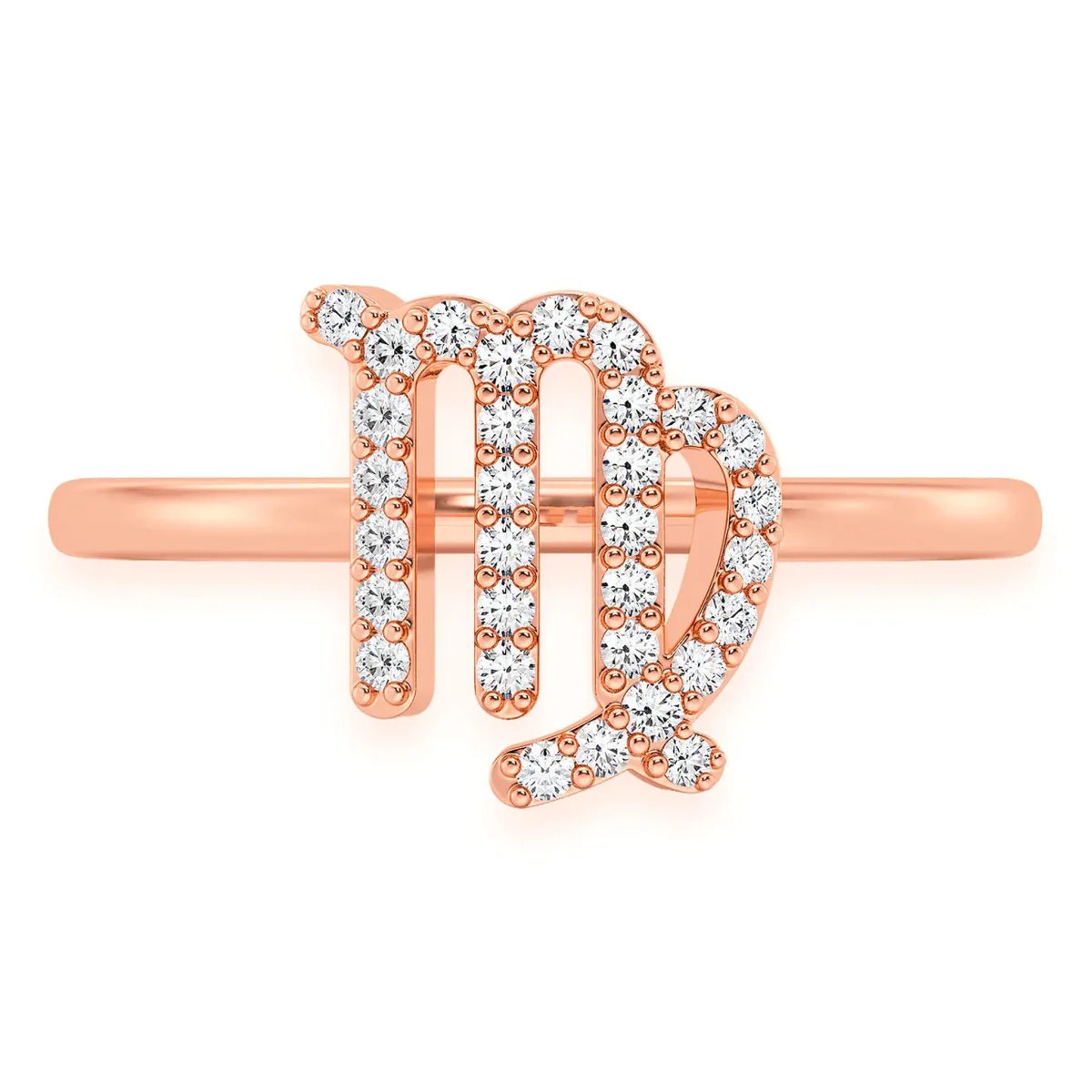 For Him Zodiac Diamond Ring in Virgo / Rose Gold / Natural Diamond – Ring