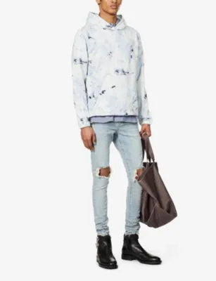 PURPLE BRAND Ripped-knee regular-fit stretch-denim jeans detail 2