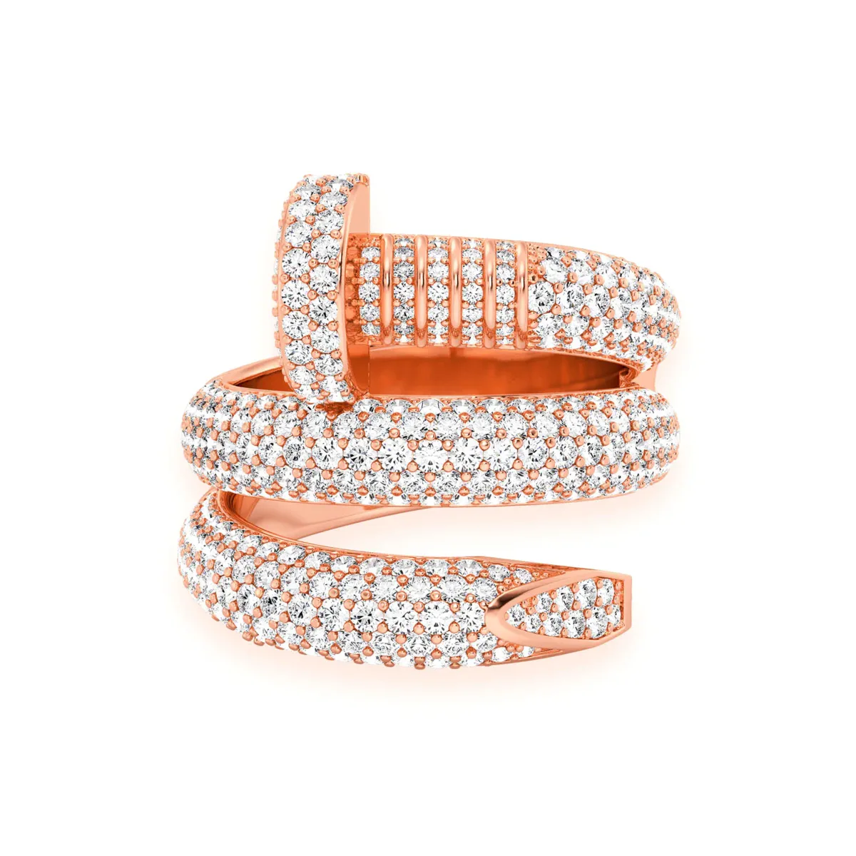 For Him Nail Wrap Around Diamond Ring in Rose Gold / Natural Diamond – Ring