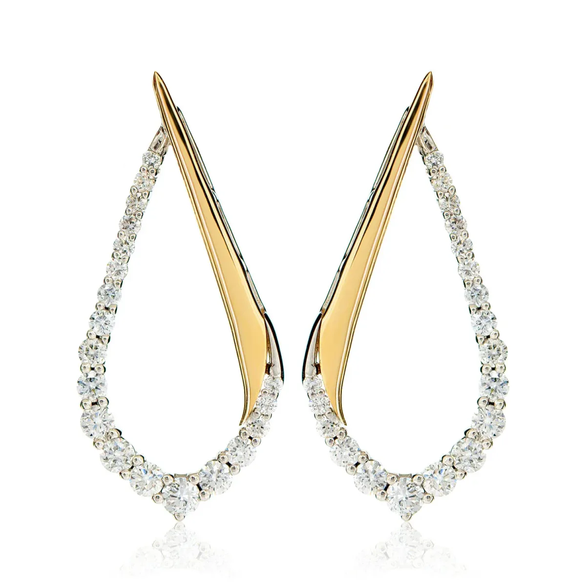 For Him Diamond Half Graduated Tear Earrings in Rose Gold / Lab Grown Diamond – Earring
