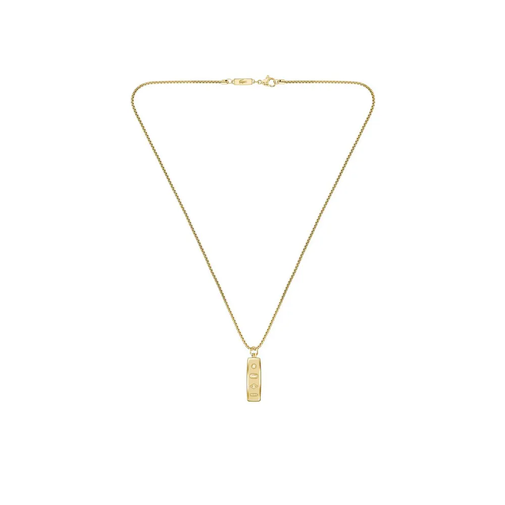 Lacoste Mens District Reversible Pendant Necklace