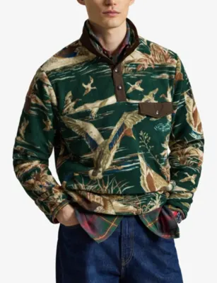 POLO RALPH LAUREN Camo-Print Fleece Jumper in Duck Pond Scenic, additional product view 3