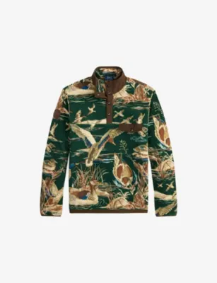POLO RALPH LAUREN Camo-Print Fleece Jumper in Duck Pond Scenic – Mens | Knitwear | Cardigans