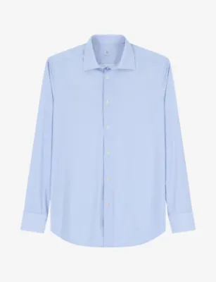 BOGGI MILANO Striped Long-Sleeved Stretch-Woven Shirt