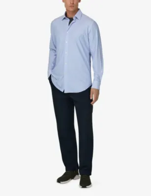 BOGGI MILANO Striped Long-Sleeved Stretch-Woven Shirt detail 2