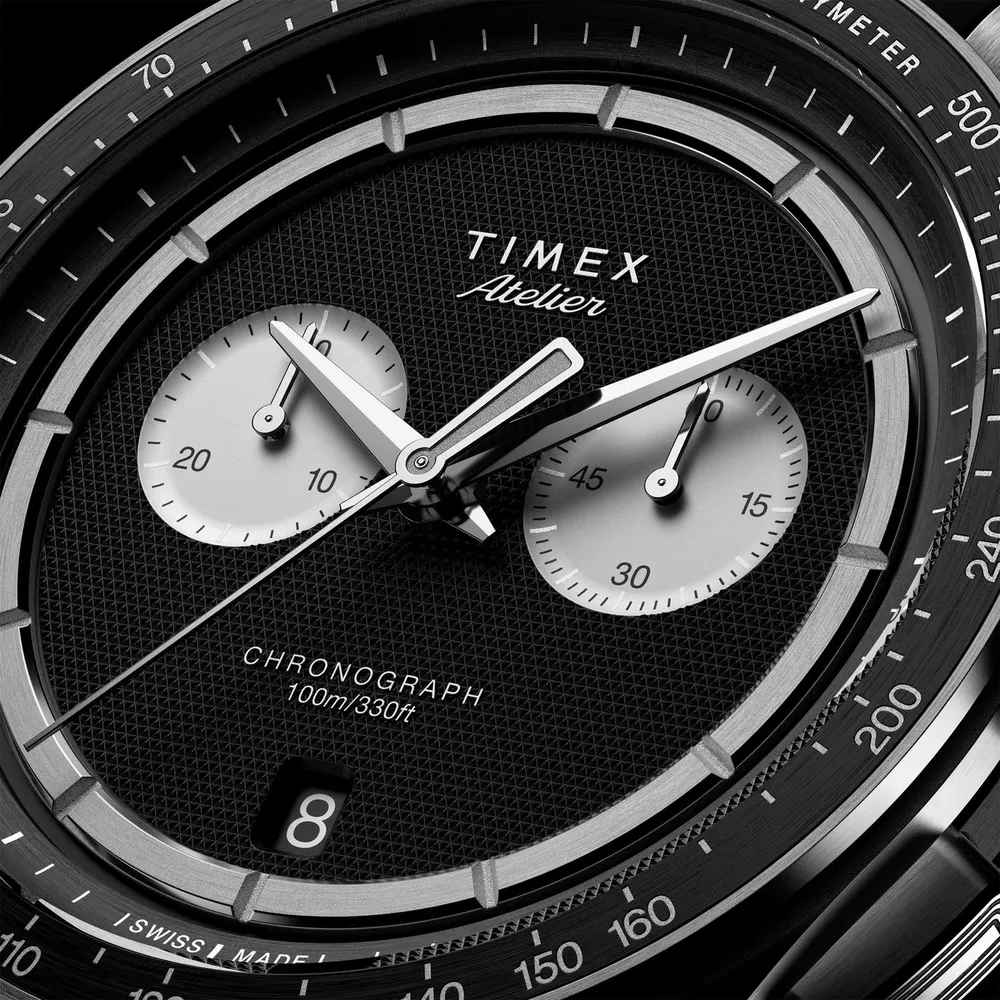 Timex Atelier Chronograph M1q Watch in Silver/Black, additional product view 2
