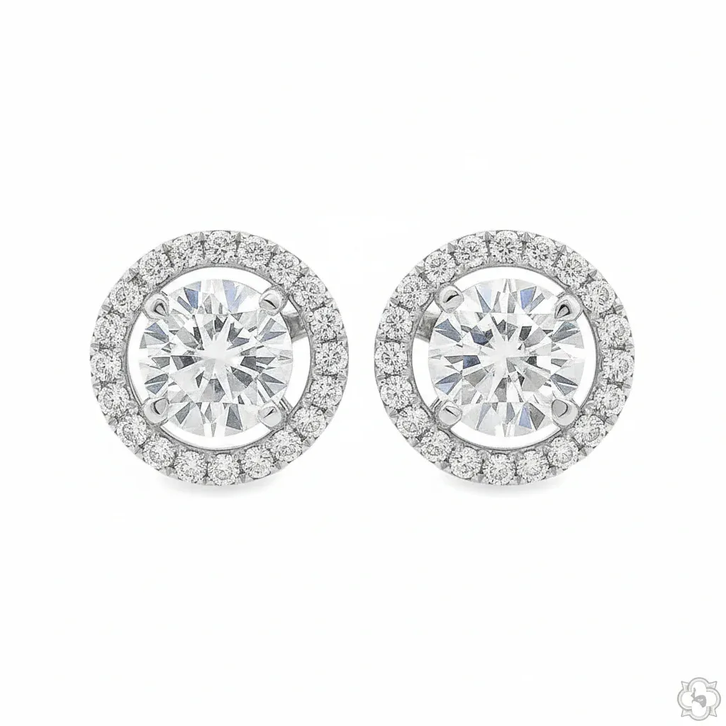 ANNA - UNITED Transform Halo Diamond Studs 70780 in White Gold – Earrings