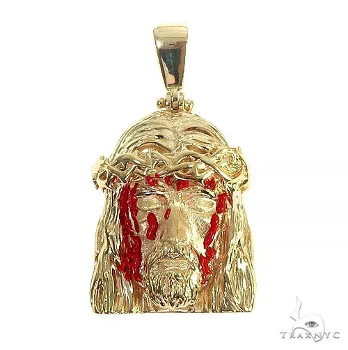 RINA - For Him FACTORY 14K Gold Blood Dripping Jesus Face Pendant 66482 in Rose Gold – Pendant