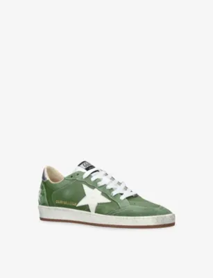 GOLDEN GOOSE Men’s Ball Star Leather Low-Top Trainers - EUR 45 / 11 UK MEN in GREEN COMB, additional product view 3