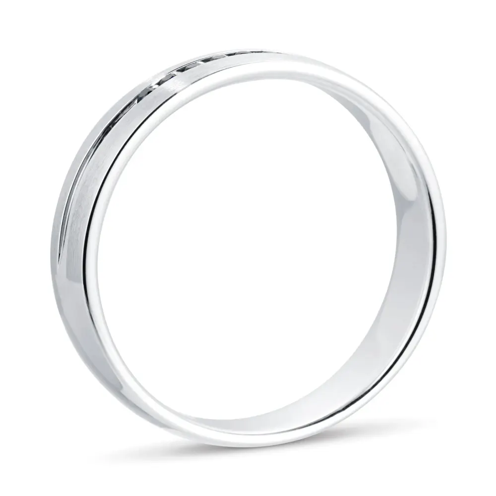 For Him Men's Platinum 0.06ct Black Treated Diamond Wedding Ring, additional product view 2