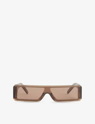 RICK OWENS Gethshades Acetate Sunglasses in TOBACCO – Mens | Sunglasses | Rectangle