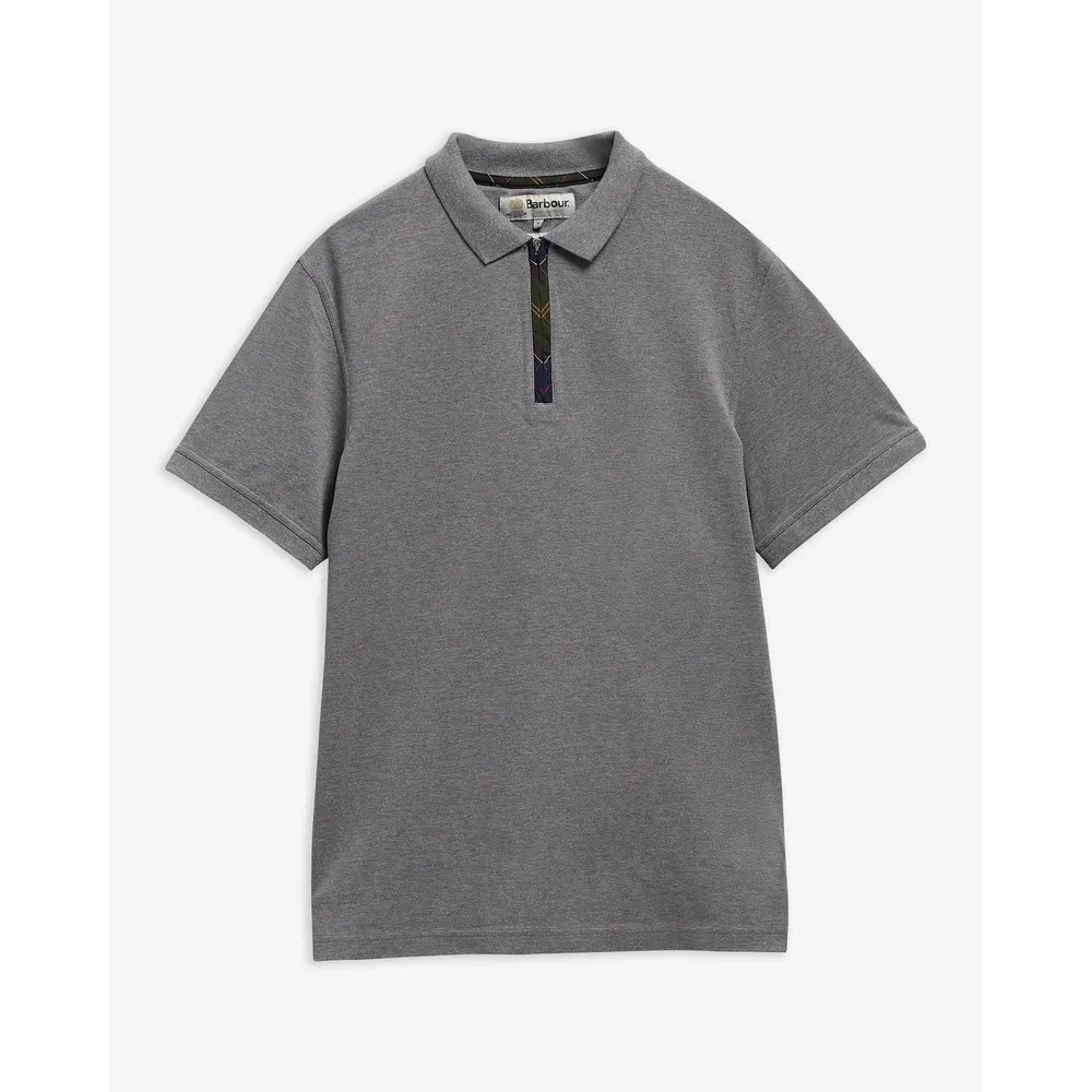 Barbour Men's Stately Zip Cotton Short-Sleeve Polo detail 2