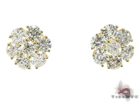 RINA - For Him FACTORY Diamond Flower Earrings 16802 in Rose Gold – Earrings
