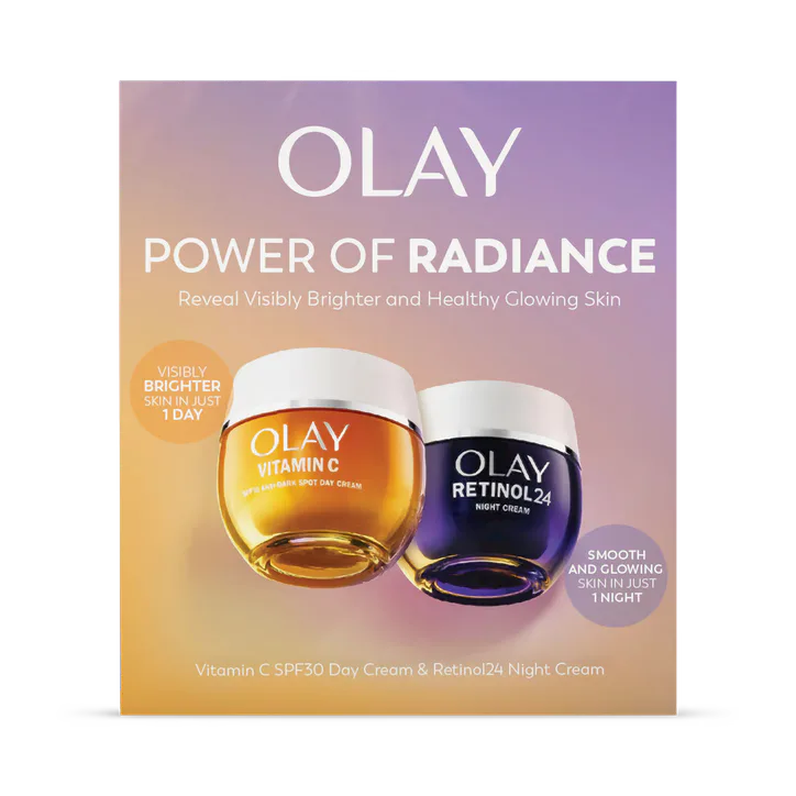 Olay Radiance Renewal Giftset: Vitamin C SPF30 Day Cream + Retinol 24 Night Cream 50ml