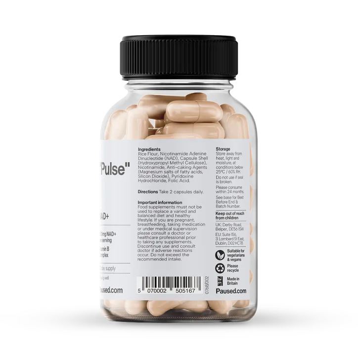 Paused NAD+ 300mg with B Vitamin Complex 60 Capsules detail 3
