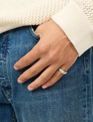 SERGE DENIMES Scale 925 Sterling Silver Ring - P detail 2