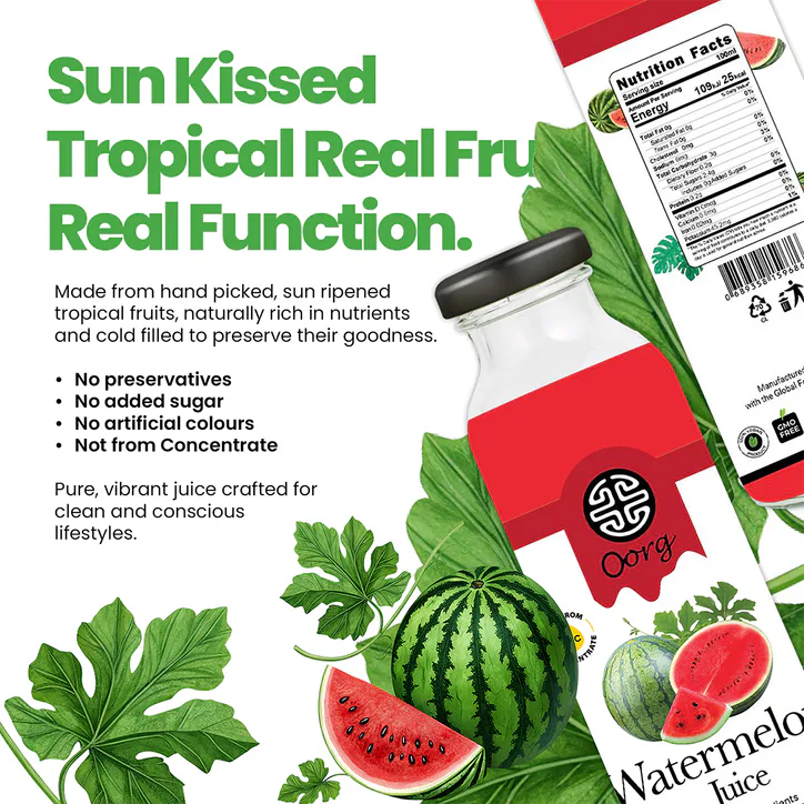 OORG Natural Watermelon Fruit Juice 250ml x 6, additional product view 3