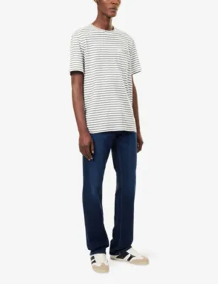 PAIGE Kenneth Striped Cotton T-shirt detail 2