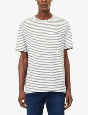 PAIGE Kenneth Striped Cotton T-shirt detail 3